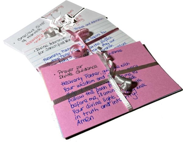 Prayer Cards handwritten colored with Inspiration letter