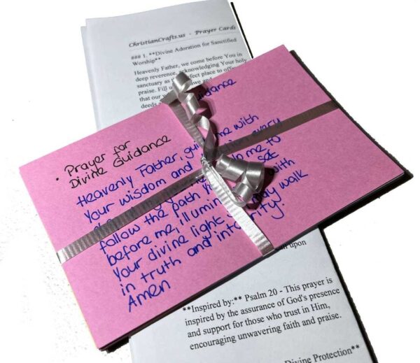 Prayer Cards handwritten colored with Inspiration letter