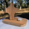 wooden Prayer Light Cross Round